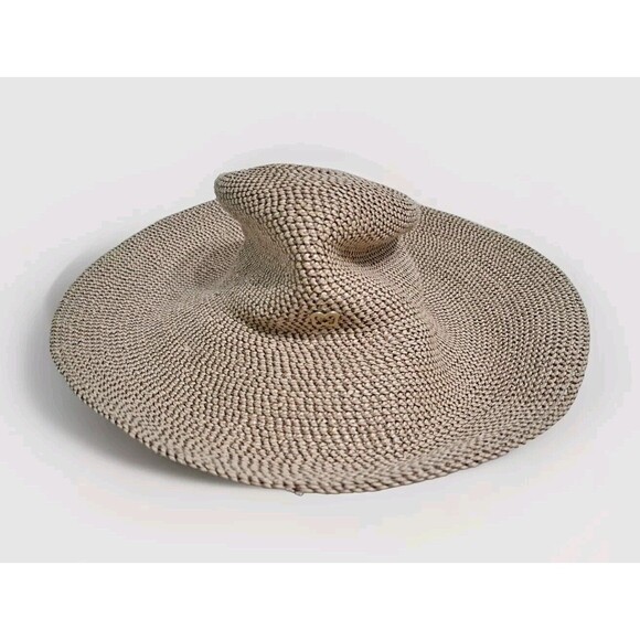 Eric Javits Hampton Squishee Natural Wide Brim Sun Hat Packable 50+ UPF - Picture 1 of 7